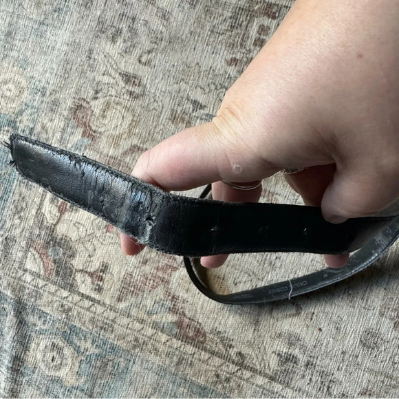 Vintage Italian Genuine Leather Belt Silver Design Style Medium Casual Corner - Picture 6 of 8